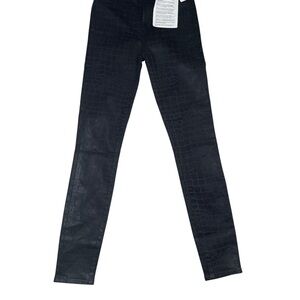 J Brand Leenah Super High-Rise Coated Croc Skinny Jeans Sz 24